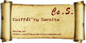 Csiffáry Sarolta névjegykártya
